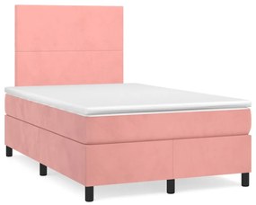 vidaXL Pat box spring cu saltea, negru, 120x190 cm, catifea