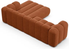 Colțar cărămiziu cu tapițerie din chenille (cu colț pe partea dreaptă/cu șezlong) Lupine – Micadoni