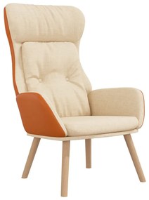 341303 vidaXL Scaun de relaxare, crem, material textil și PVC