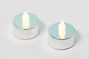 Set decorativ - 2 bucăți de lumânări, argint