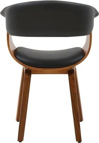 Scaun retro imitatie piele neagra, lemn furniruit ORGANIC