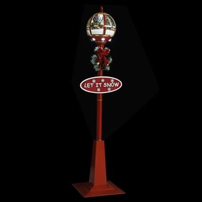 Felinar stradal cu Mos Craciun, LED, 175 cm 1, Rosu, 175 cm