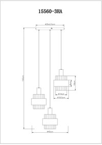 Globo 15560-3HA - Lustră pe cablu MILLEY 3xE27/60W/230V
