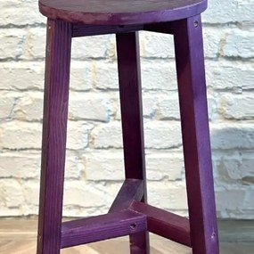 Scaun bar din lemn culoare mov, Vinita, 70 cm