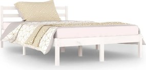 vidaXL Cadru de pat, alb, 120x200 cm, lemn masiv de pin
