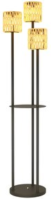 Outsunny Lampă de Exterior cu 3 Lumini, Raft Central și Bază Rotundă, Ø37x144 cm, Negru | Aosom Romania
