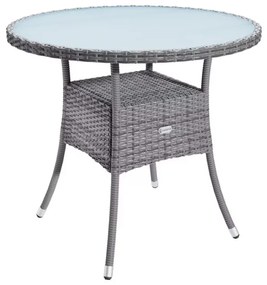 Deuba Masă de ratan Ø80 cm - gri