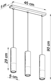 Lustră pe cablu LOOPEZ 3xGU10/40W/230V neagră/cupru Sollux SL.0948