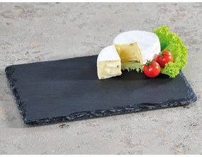 Platou pentru servire Kesper 38100, 30x20cm, Ardezie, Picioare anti-alunecare, Negru