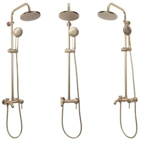 REA-P7051 - Set de duș cu baterie LUIS, auriu periat