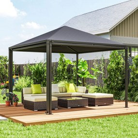 Outsunny Pavilion de Grădină Extensibil Până cu 2 Roți cu Frână, 560x295x275 cm, Gri Închis | Aosom Romania