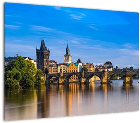 Tablou pe sticlă cu podul Carol (70x50 cm)