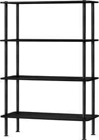 Etajeră neagră cu aspect de lemn de stejar 80x127x35 cm Teidi – noo.ma