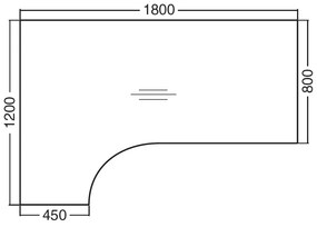 Birou ergonomic ProOffice A 180 x 120 cm, stanga, nuc
