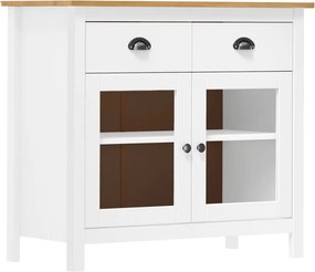 vidaXL Servantă Hill, alb, 90x40x80 cm, lemn masiv de pin