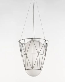 Lustră pe cablu SIRU SEGNI 1xE27/60W/230V negru/alb sticlă venețiană