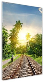 Pictura pe sticlă acrilică Șine de tren