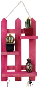 Suport chei din lemn 213P Roz 40x23x9 cm