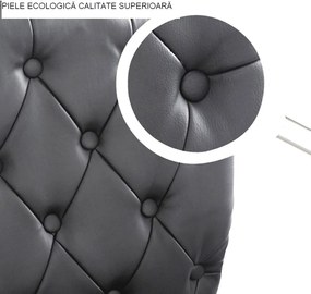 Scaun birou SIB 1304, Piele ecologica, Negru