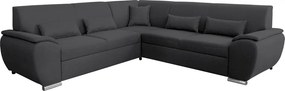 Set canapea, dreapta, material textil gri închis, AMILA ROH