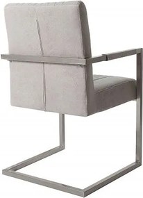 Scaun cu brate design retro Big Aston microfibra gri piatra