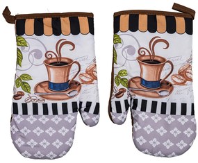 Set 2 manusi alb-gri cu magnet ROASTED COFFEE