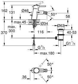 GROHE 32208001 - Baterie pentru bideu CONCETTO DN 15, crom lucios