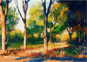 Tablou - Pădure de vară însorită, pictură (70x50 cm)