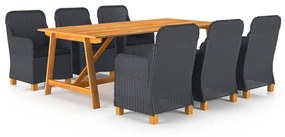 Set mobilier de gradina, 7 piese, gri inchis Morke gra, without back cushion, 7