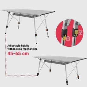 MIADOMODO Masă de camping pliabilă, 90 x 45 x 53 cm