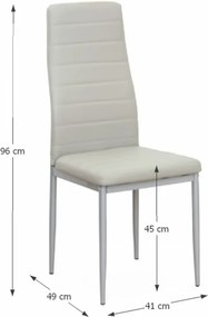 Scaun, piele eco gri deschis/metal gri, COLETA NOVA