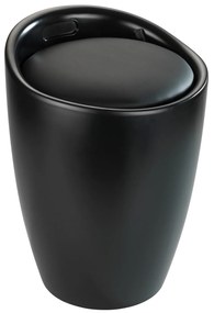 Coș de rufe cu scaun CANDY, negru mat, 2in1, WENKO