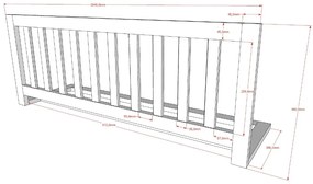 Protecție Laterală pentru Pat, Alb, Fag – Dallas – Vipack