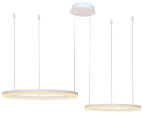 Lustra cu 2 inele LED si telecomanda HALO PENDANT WH 80+60 CCT