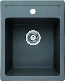Chiuveta compozit Inter Ceramic finisaj granit gri 40x50 cm cu orificiu baterie