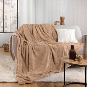 Pătură maro deschis din micropluș/cocolino 180x220 cm Foxy – douceur d'intérieur