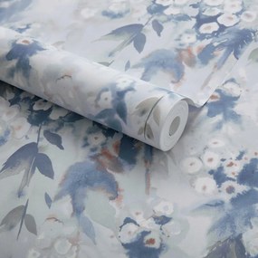 Tapet Cascade, Cornflower Blue Luxury Floral, 1838 Wallcoverings, 5.3mp / rola