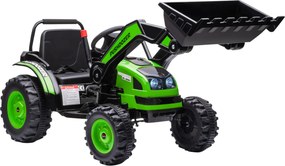 HOMCOM Buldozer Jucarie pentru Copii 3-5 Ani cu Baterie 6V, cu Sunete si Lumini, Viteza 1.5-2.5 km/h, 132x62x65 cm, Verde | Aosom Romania