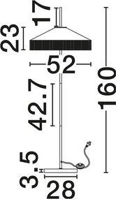 Lampadar cu abajur din catifea si franjuri galben mustar VELVY
