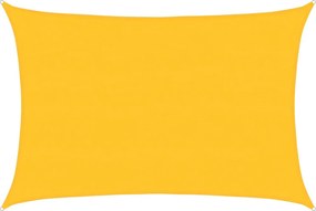 vidaXL Pânză parasolar, galben dreptunghiular 5x6 m, HDPE, 160 g/m²
