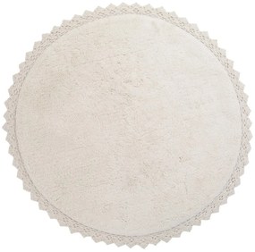 Covor lucrat manual din bumbac Nattiot Perla, ø 110 cm, alb cremos
