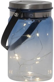 Felinar solar pentru exterior Star Trading Tint Lantern Blue, înălțime 15 cm