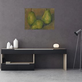 Tablou pe sticlă - Paul Cézanne, Three Pears, reproducere (70x50 cm)