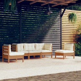 3096187 vidaXL Set mobilier grădină cu perne, 5 piese, lemn masiv de pin