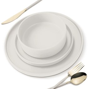 Set farfurii 18 piese Sahara Berlinger Haus BH 10005, ceramica, crem