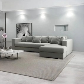 Colțar extensibil dumonde cu ladă de depozitare si sezut confortabil din spuma high-density, Gloria Royal Grey II 320x183 cm