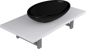 vidaXL Set mobilier de baie, 2 piese, alb, ceramică
