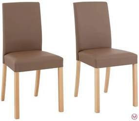Set 4 scaune Nina cappuccino piele ecologica 44/52,5/90 cm