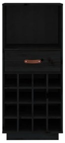 Dulap de vinuri, negru, 45x34x100 cm, lemn masiv de pin Negru, 1