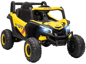 AIYAPLAY Mașină electrică copii UTV 12 V, buggy electric pentru copii cu telecomandă, 96 x 61 x 56 cm, galben | Aosom Romania